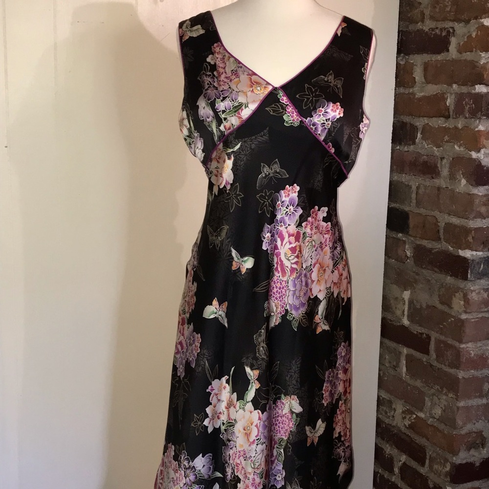 Asian Print Silk Dress by Citrine